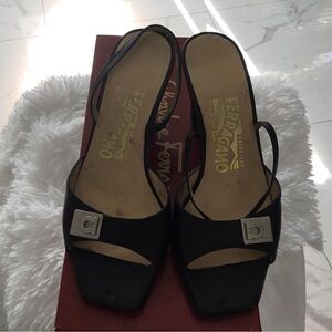 Salvatore Ferragamo Black Heeled Sandals